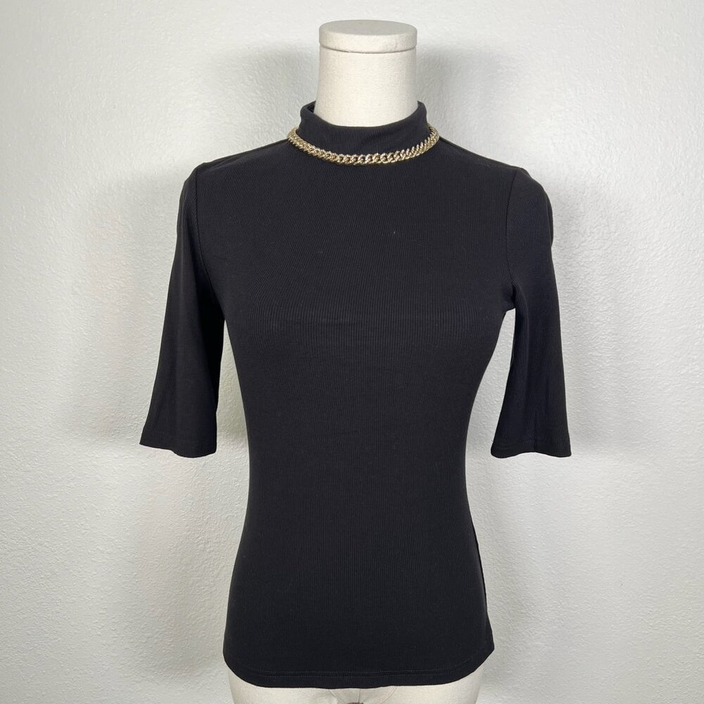 Generation Love Black Charlie Crystal Chain Top - Size XS